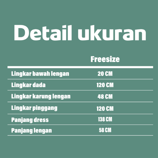 size chart Dress Panjang Kiyomi